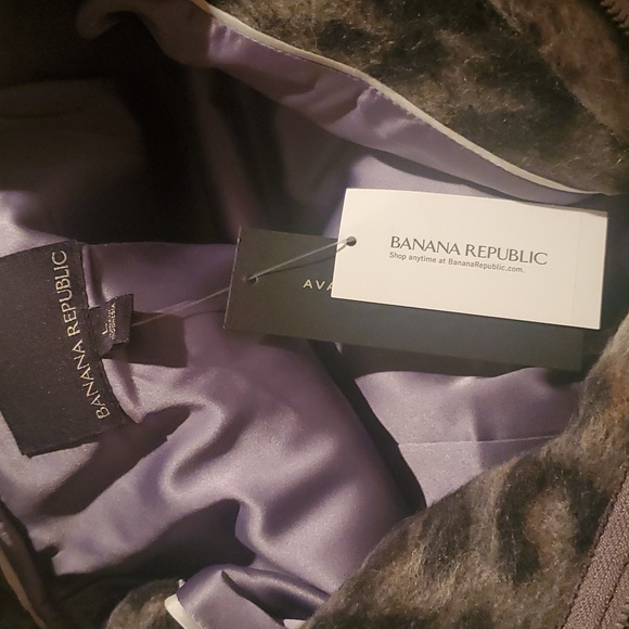 Banana Republic Wool Animal Print Bomber Jacket L - Picture 3 of 9